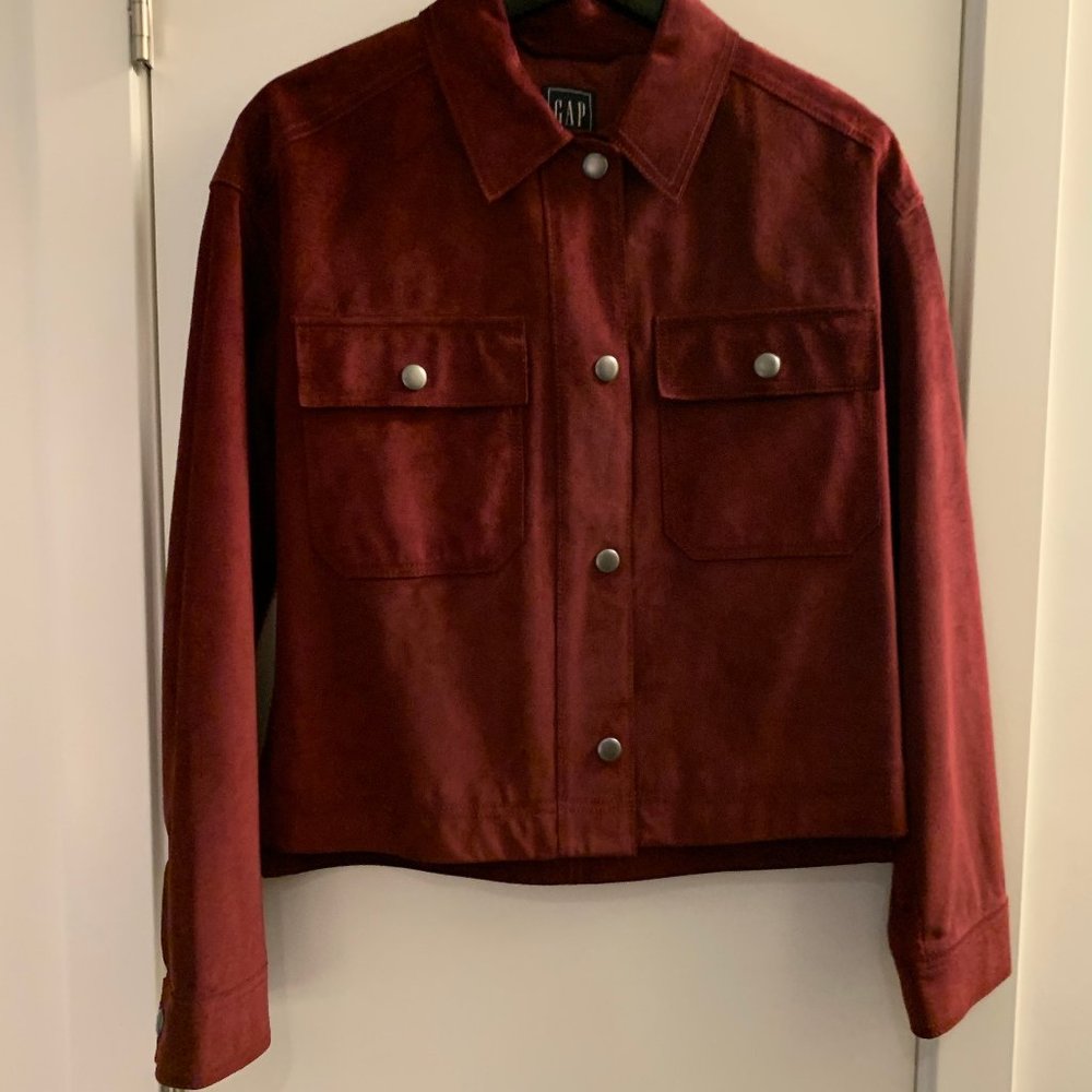GAP Red Suede Cropped Jacket Size XS Like-New Women’s Vintage Outerwear